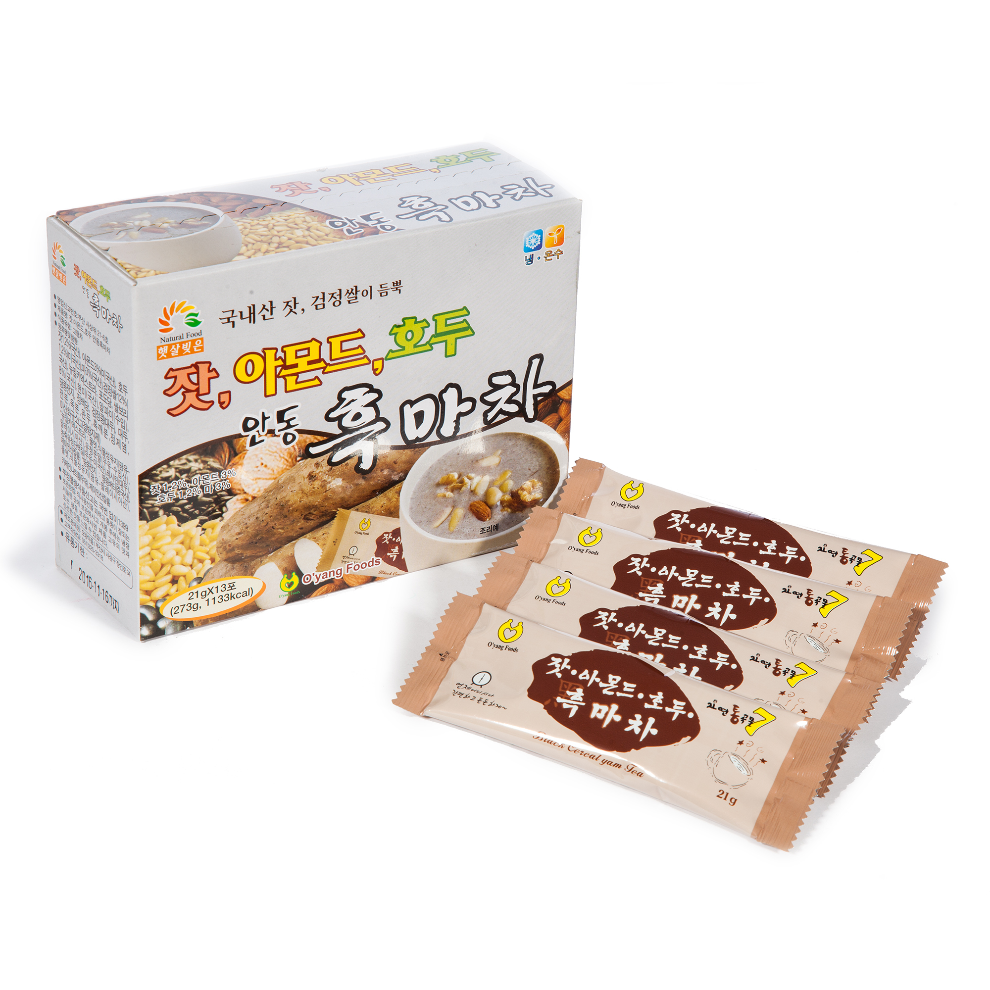 韩国进口谷物-欧洋健康谷物冲饮粉坚果黑米粥(OY01)