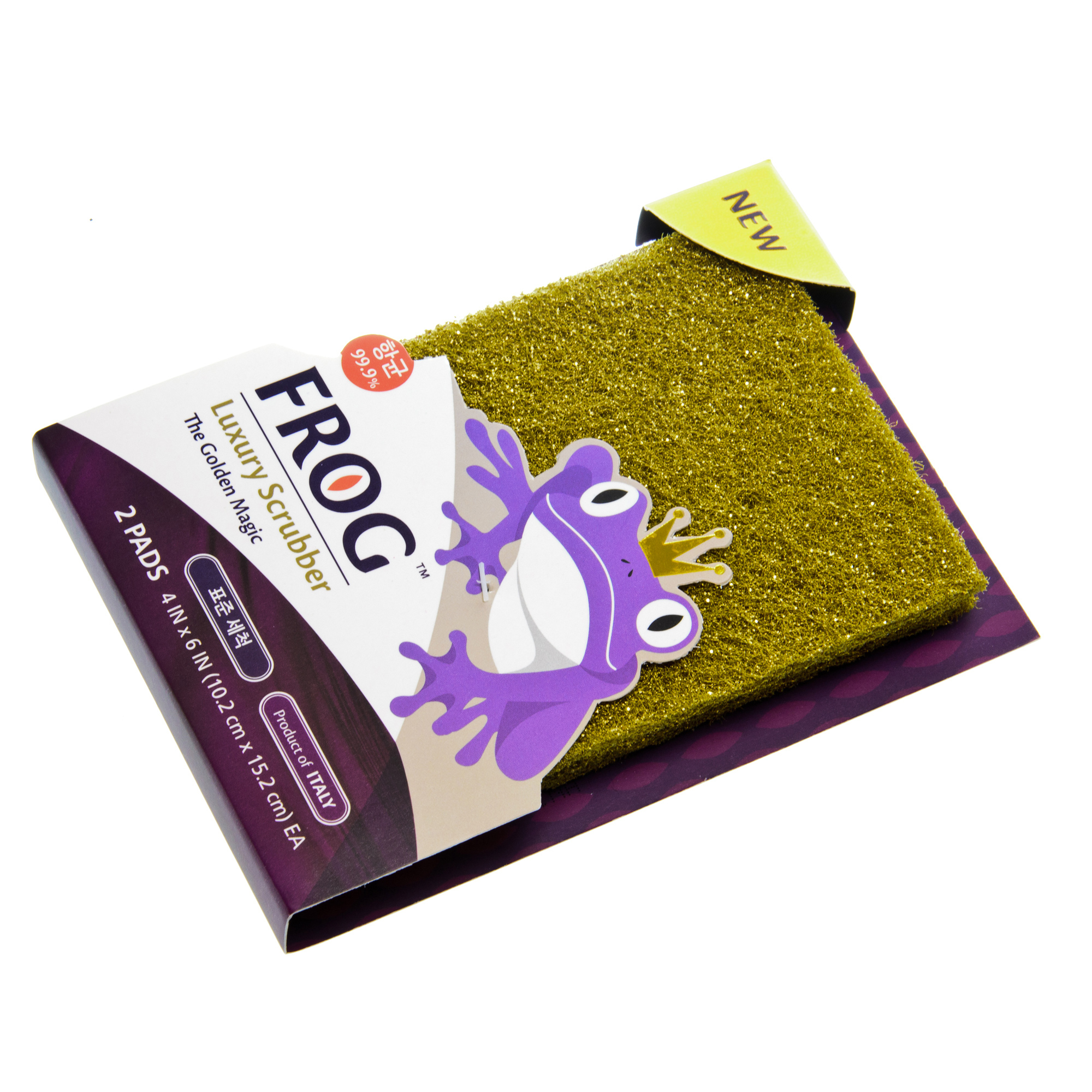 韩国进口洗碗布-Frog抗菌多用途奢华碗洁布金色2枚装