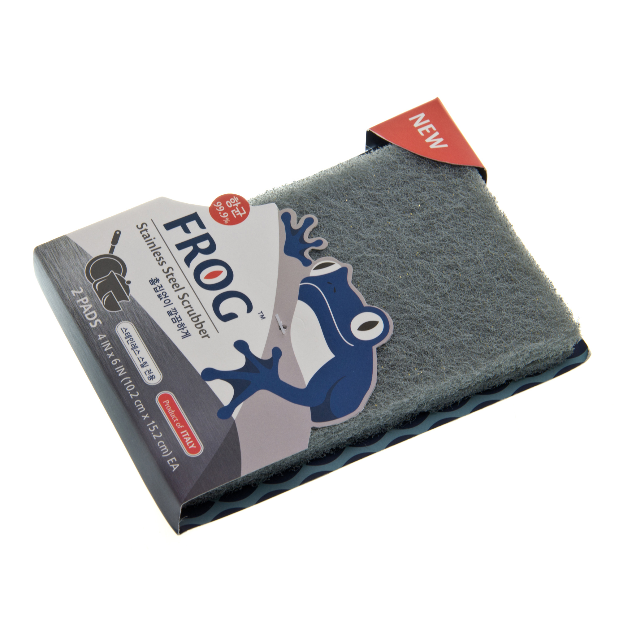 韩国进口不沾油洗碗布-Frog不锈钢专用清洁巾灰色2枚装
