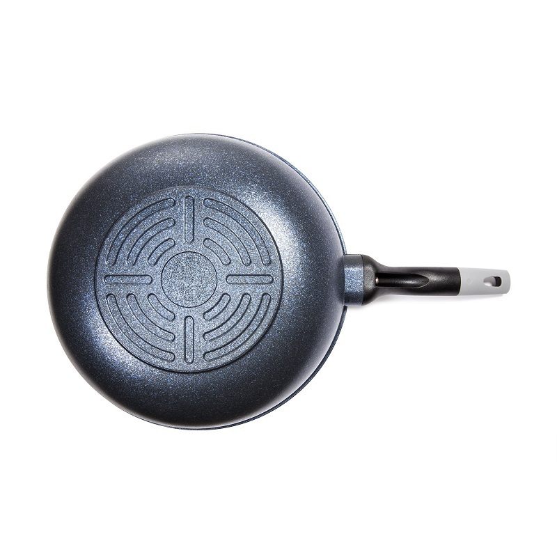 韩国进口炒锅-QueenArtInoble专利涂层不粘炒锅宽底弯手把