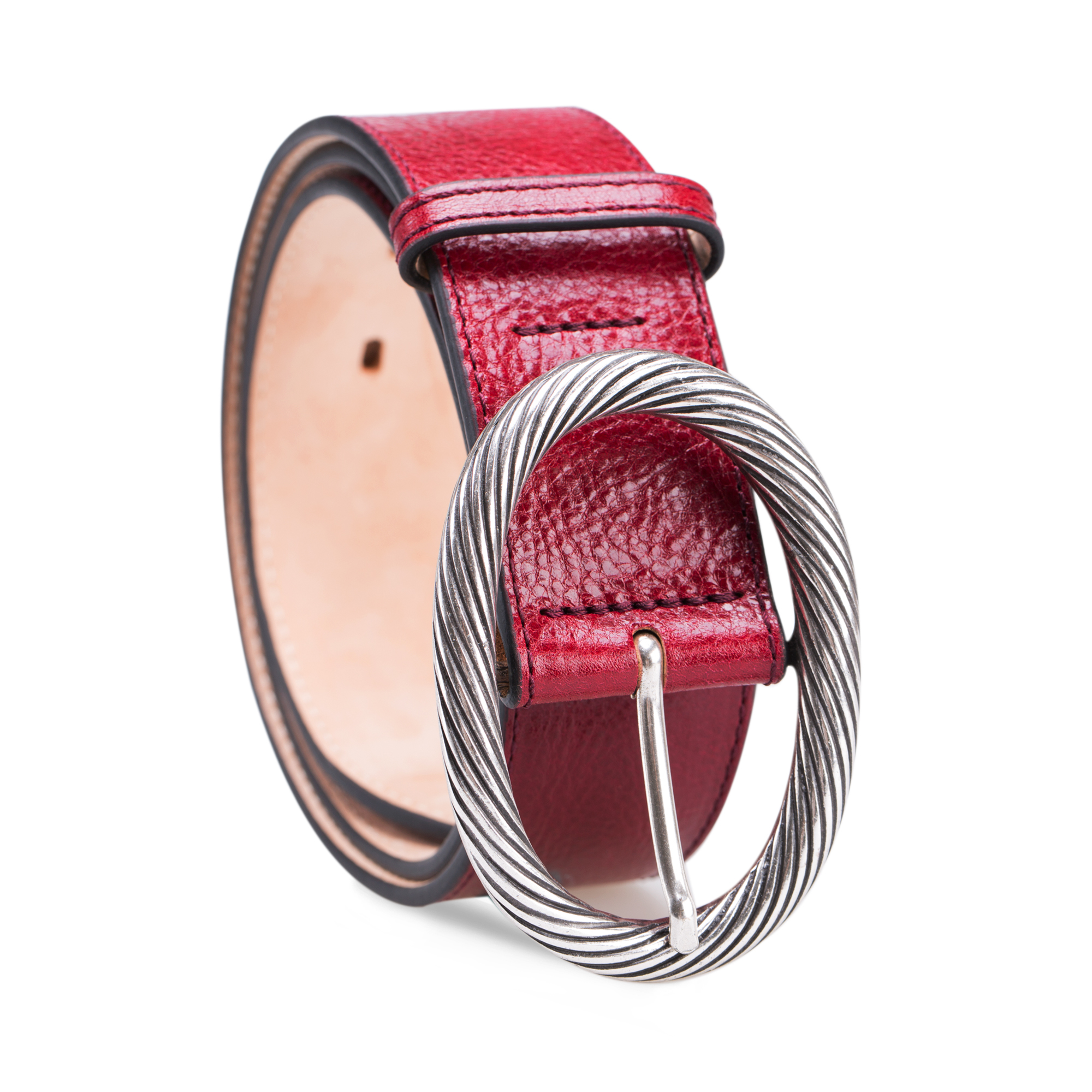 意大利进口男款皮带-Martinica亮面荔纹皮带