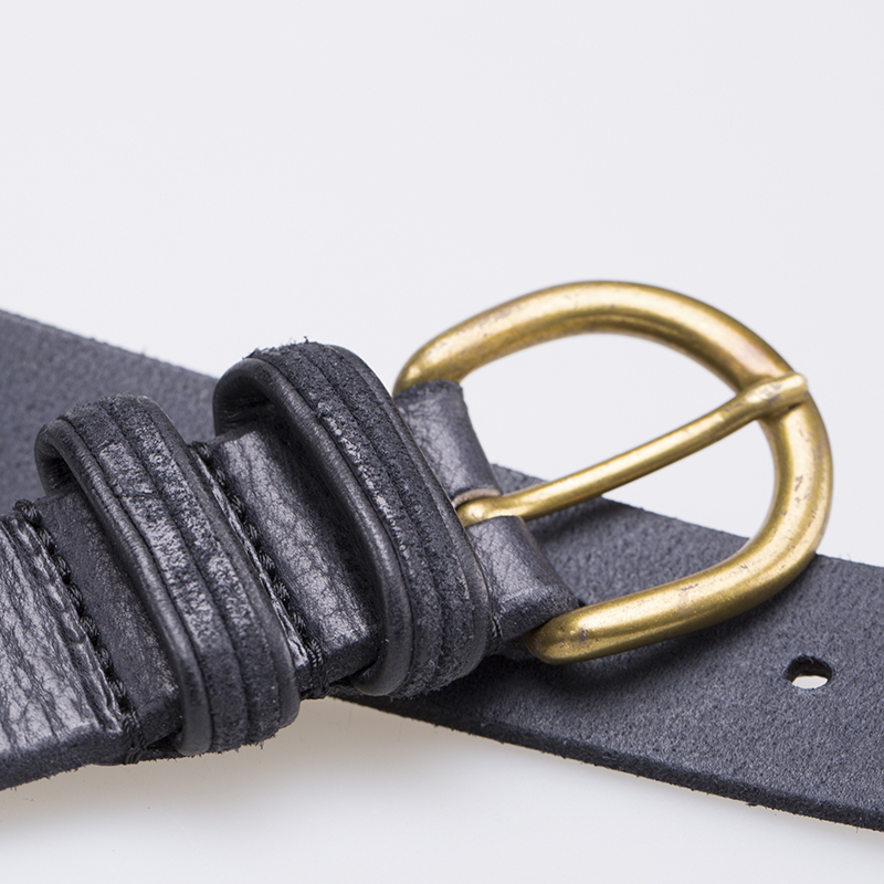 意大利进口男士牛仔裤皮带-Martinica宽版椭圆形皮带扣皮带