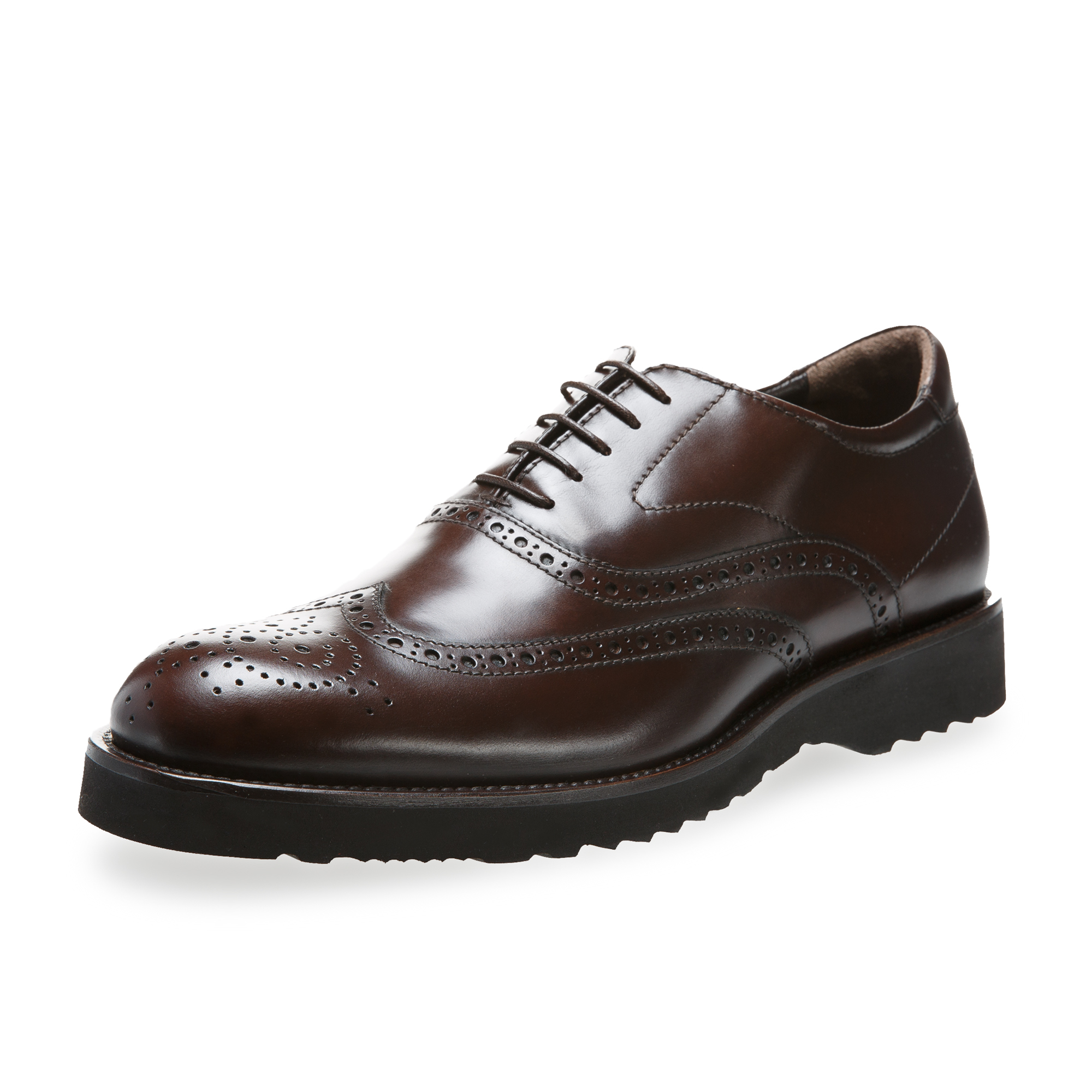 意大利进口运动牛津鞋-Bellesi 系带花纹圆头牛皮牛津鞋