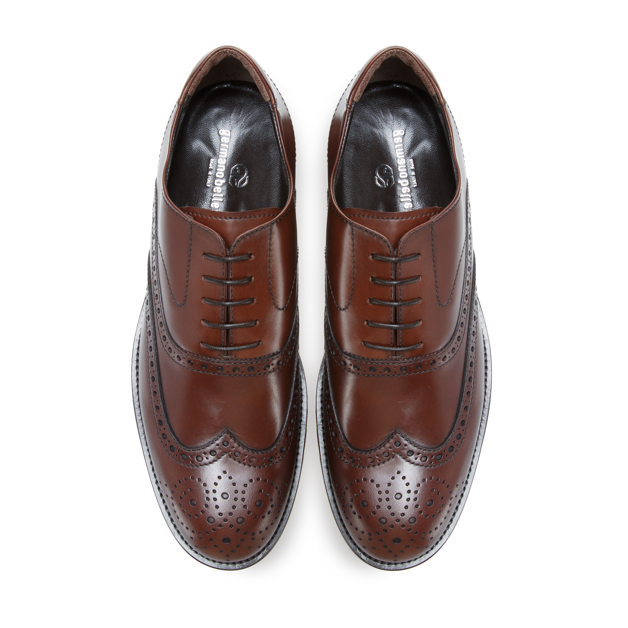 意大利进口皮质牛津鞋-Bellesi 系带花纹圆头牛皮牛津鞋