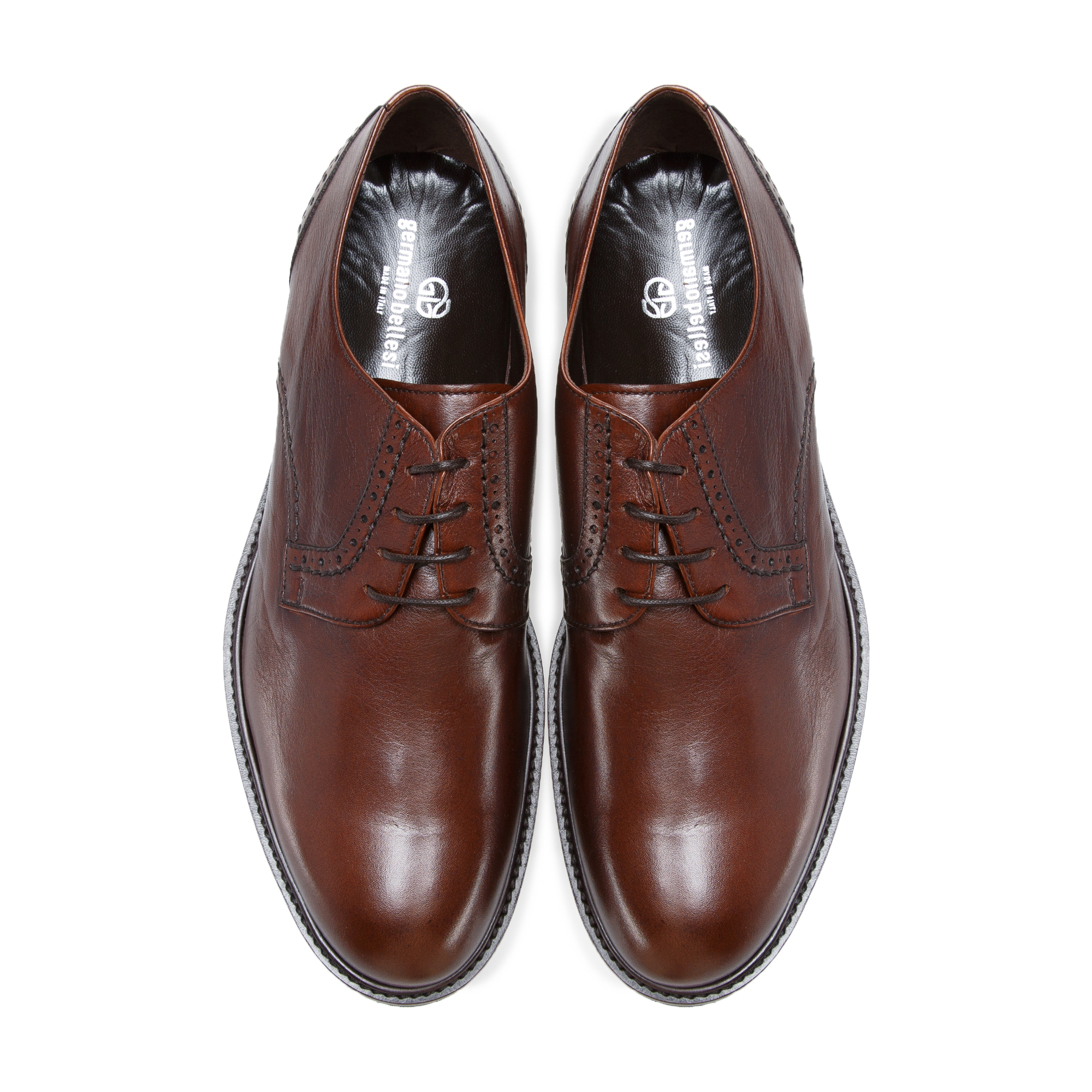 意大利进口男式软牛皮鞋-Bellesi 系带圆头牛皮鞋