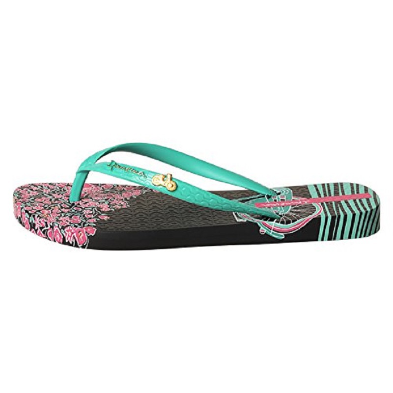 巴西进口防静电拖鞋-IPANEMA女式自行车版画人字拖拖鞋