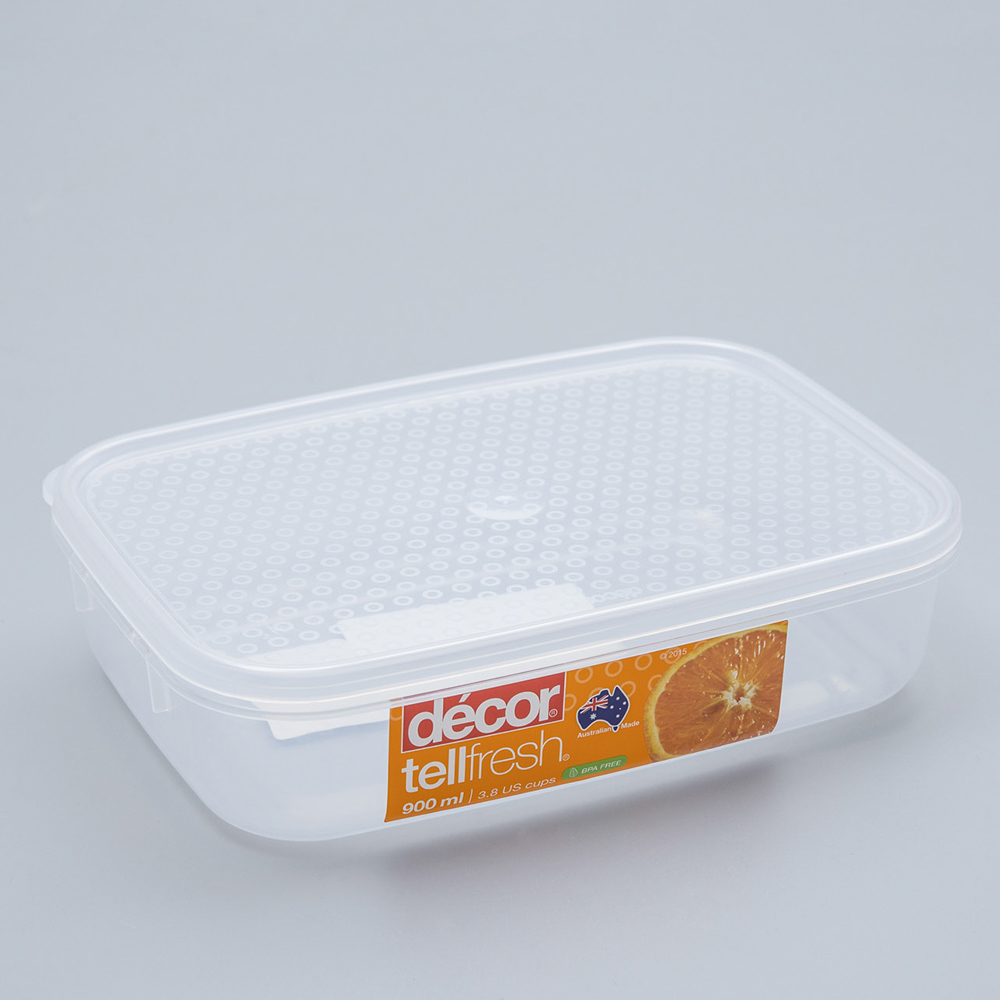 澳大利亚进口便携保鲜盒-澳洲Décor TELLFRESH系列长方形保鲜盒900ml 澳大利亚进口便携保鲜盒-澳洲Décor TELLFRESH系列长方形保鲜盒900ml
