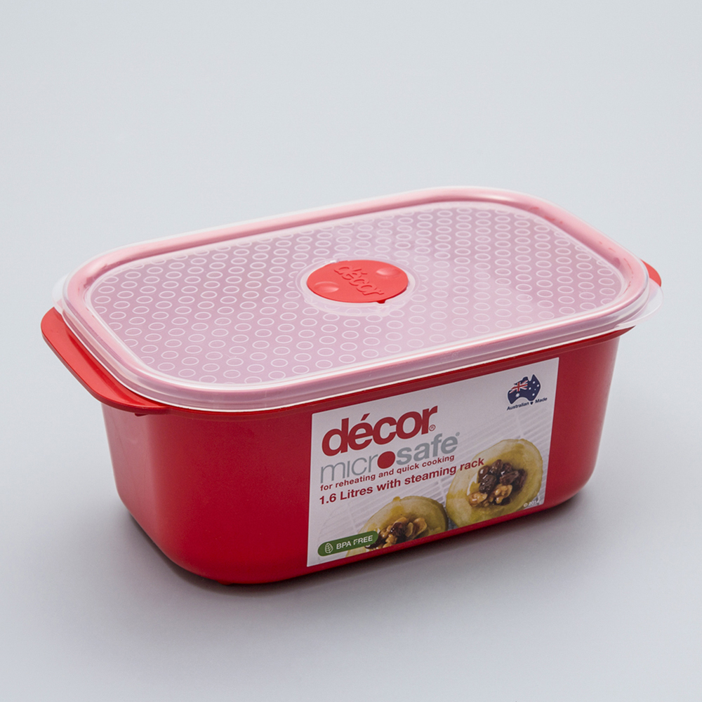 澳大利亚进口密封保鲜盒-澳洲Décor MICROSAFE系列长方形内附笼架式保鲜盒 澳大利亚进口密封保鲜盒-澳洲Décor MICROSAFE系列长方形内附笼架式保鲜盒