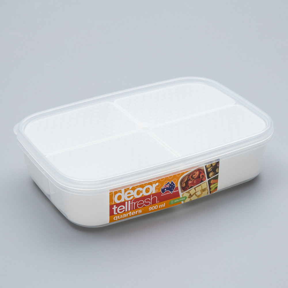 澳大利亚进口四格保鲜盒-澳洲Décor TELLFRESH系列四格保鲜盒900ML 澳大利亚进口四格保鲜盒-澳洲Décor TELLFRESH系列四格保鲜盒900ML