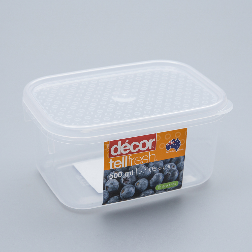 澳大利亚进口保鲜盒密封盒-澳洲Décor TELLFRESH系列长方形保鲜盒500ml