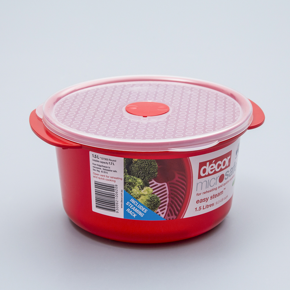 澳大利亚进口圆型保鲜盒-德爱可MICROSAFE圆形蒸内附笼架式保鲜盒1.5L 澳大利亚进口圆型保鲜盒-德爱可MICROSAFE圆形蒸内附笼架式保鲜盒1.5L