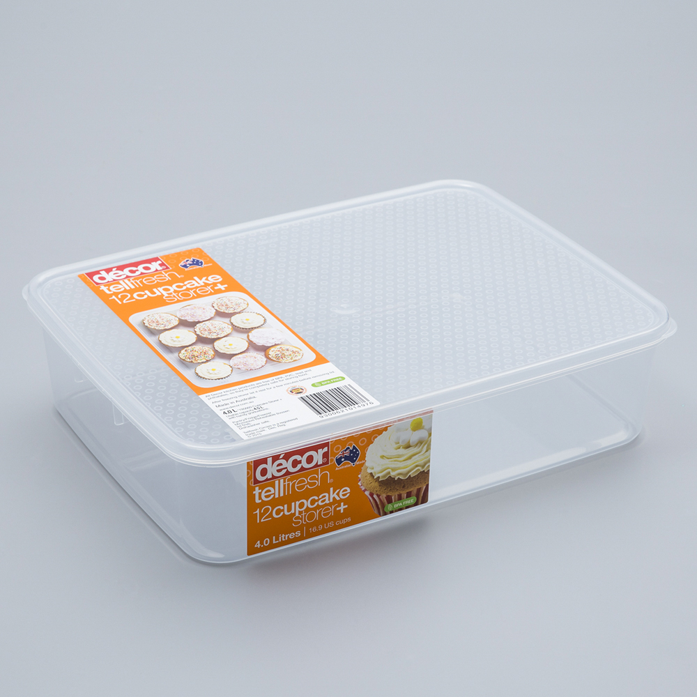 澳大利亚进口蛋糕容纳盒-澳洲Décor TELLFRESH系列长方形杯状蛋糕容纳盒4L