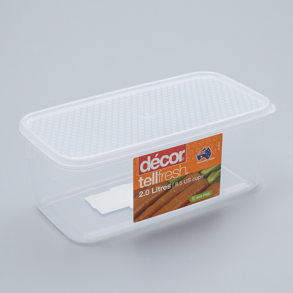 澳大利亚进口收纳保鲜盒-澳洲Décor TELLFRESH系列长方形保鲜盒2L 澳大利亚进口收纳保鲜盒-澳洲Décor TELLFRESH系列长方形保鲜盒2L