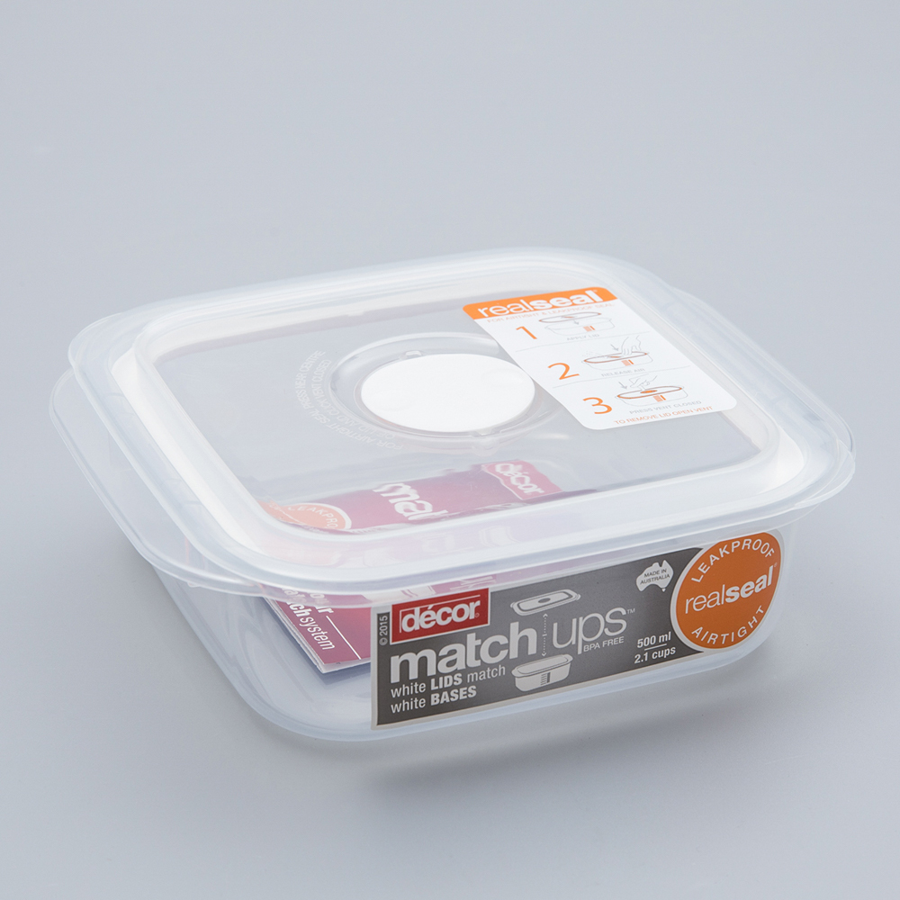 澳大利亚进口长方形塑料保鲜盒-澳洲Décor MATCH UPS系列方形保鲜盒500ml 澳大利亚进口长方形塑料保鲜盒-澳洲Décor MATCH UPS系列方形保鲜盒500ml