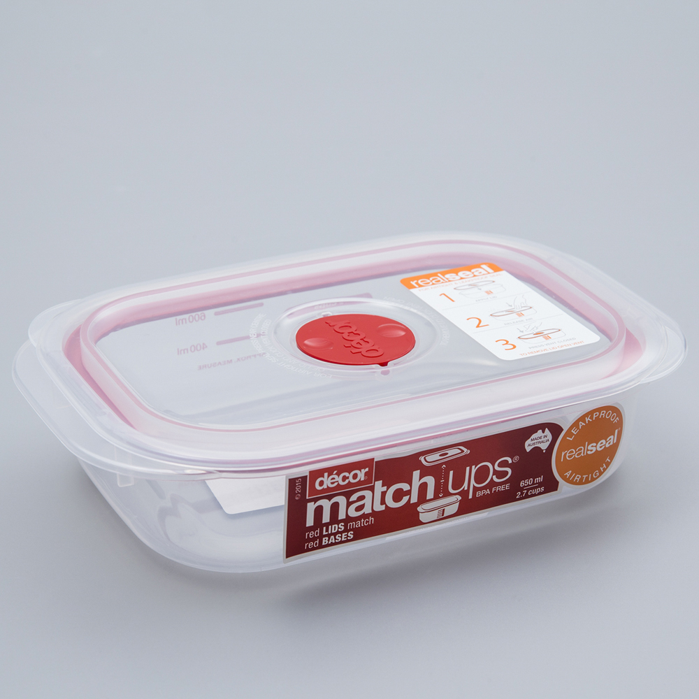 澳大利亚进口塑料长方形保鲜盒-澳洲Décor MATCH UPS系列长方形保鲜盒650ml 澳大利亚进口塑料长方形保鲜盒-澳洲Décor MATCH UPS系列长方形保鲜盒650ml