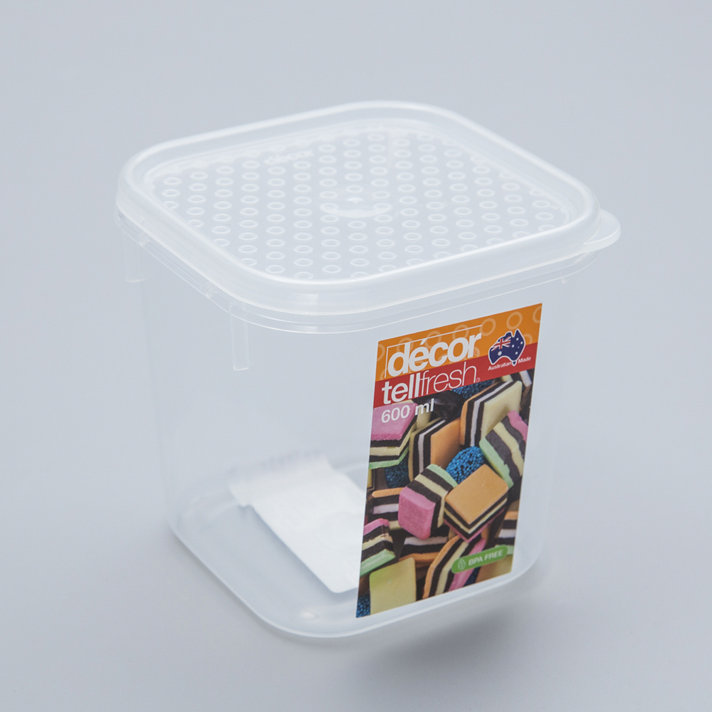 澳大利亚进口小号保鲜盒-澳洲Décor TELLFRESH系列正方形保鲜盒600ML 澳大利亚进口小号保鲜盒-澳洲Décor TELLFRESH系列正方形保鲜盒600ML