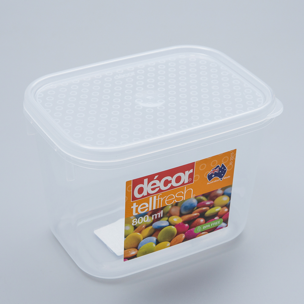 澳大利亚进口套装保鲜盒-澳洲Décor TELLFRESH系列加高长方形保鲜盒800ML 澳大利亚进口套装保鲜盒-澳洲Décor TELLFRESH系列加高长方形保鲜盒800ML