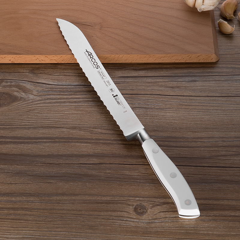 西班牙进口切面包刀-Arcos不锈钢波浪形刀刃切面包刀白色