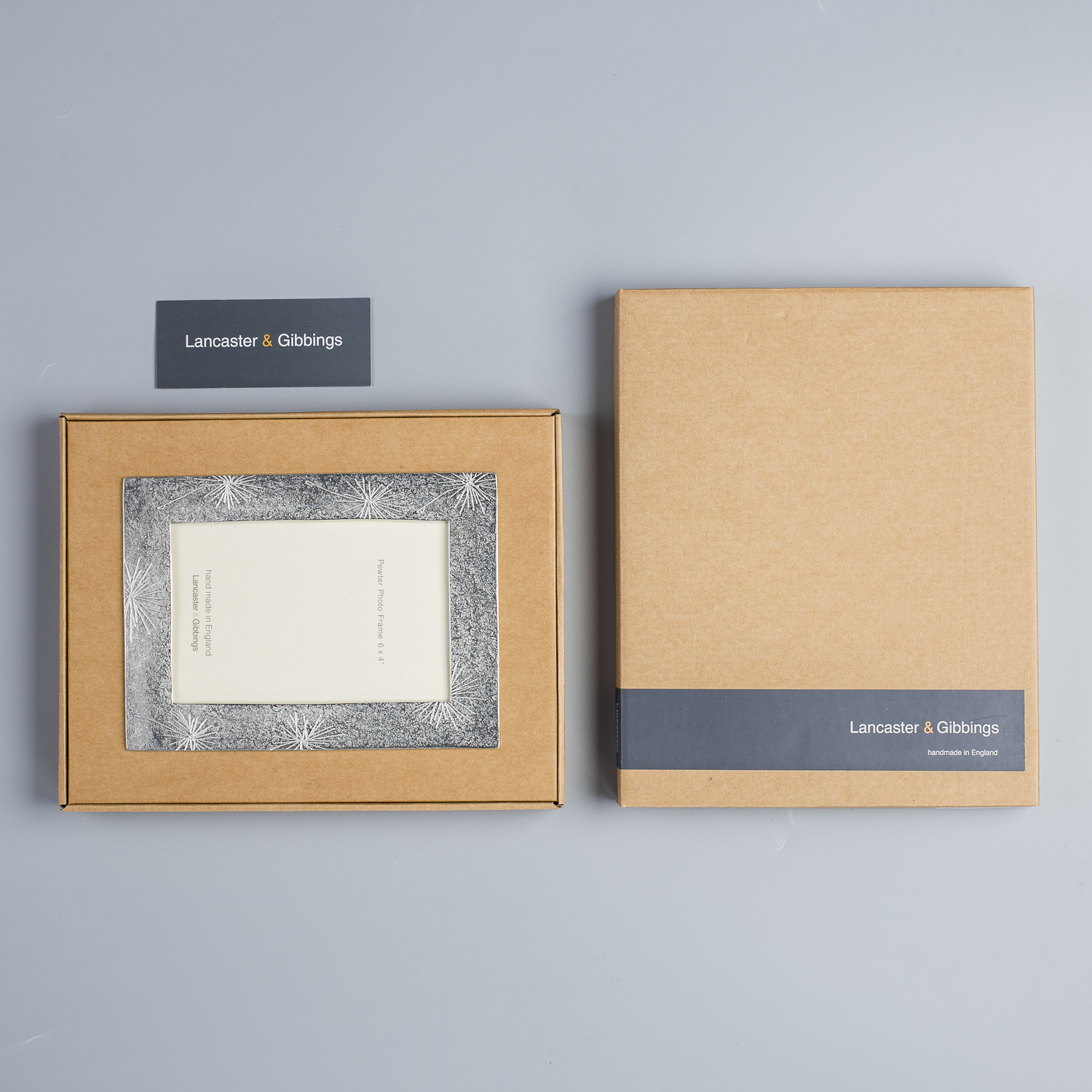 英国进口手工相框-Lancaster and Gibbings抓花锡制相框