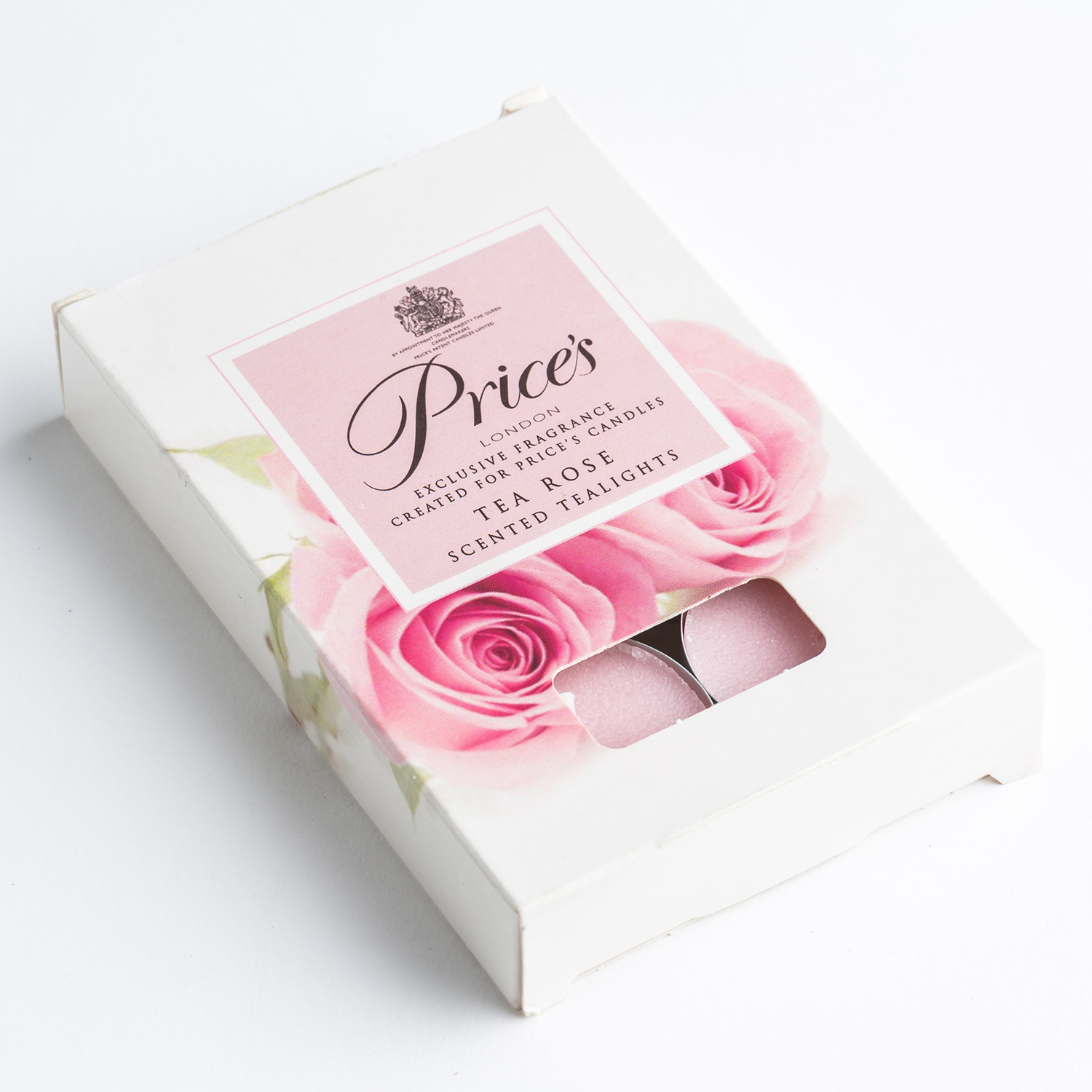 英国进口无烟茶蜡-PRICE'S茶玫瑰味道茶灯蜡烛粉红色6个装