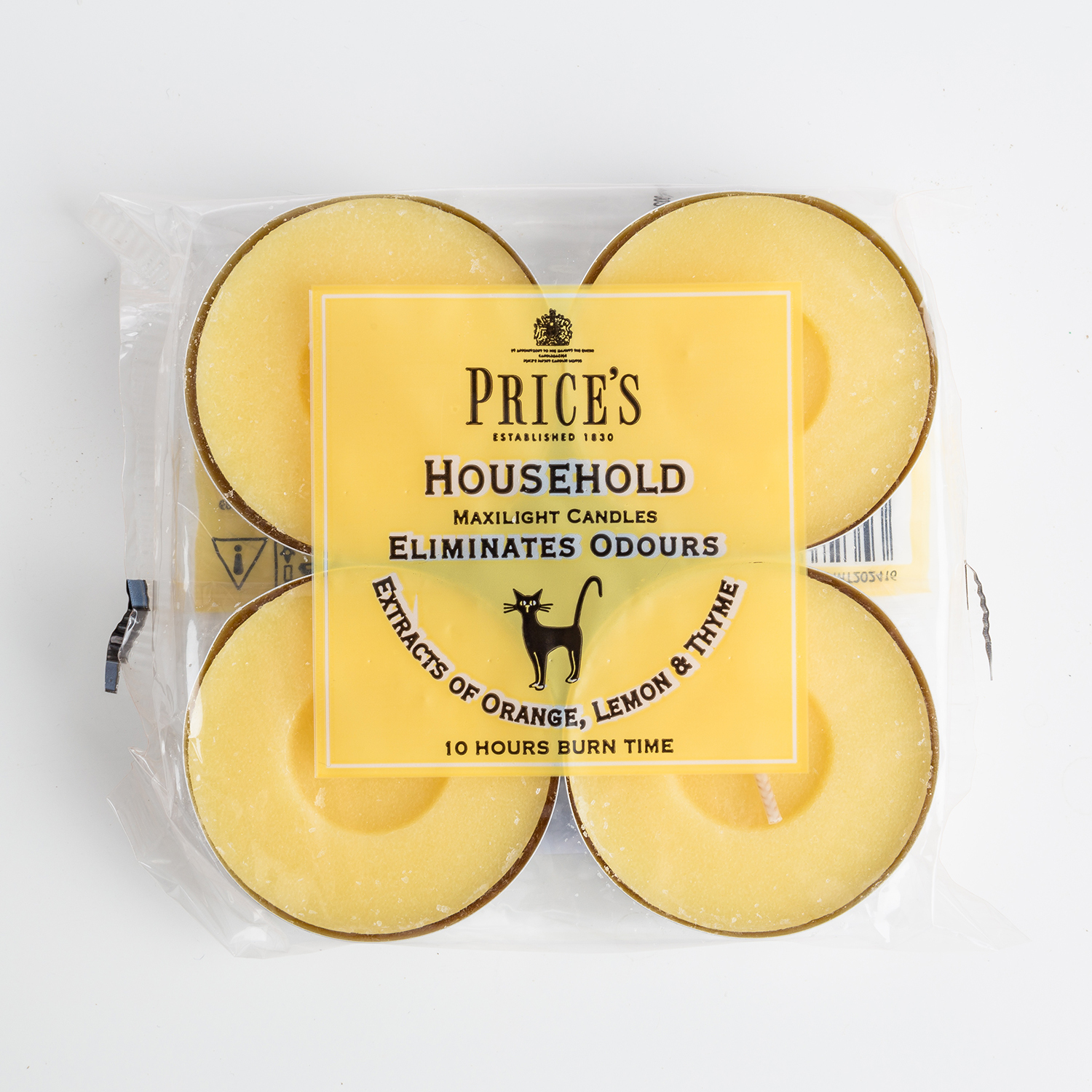 英国进口茶蜡烛-PRICE'S“家居”大号茶蜡4个装甜橙、柠檬及百里香味 - 茶蜡烛