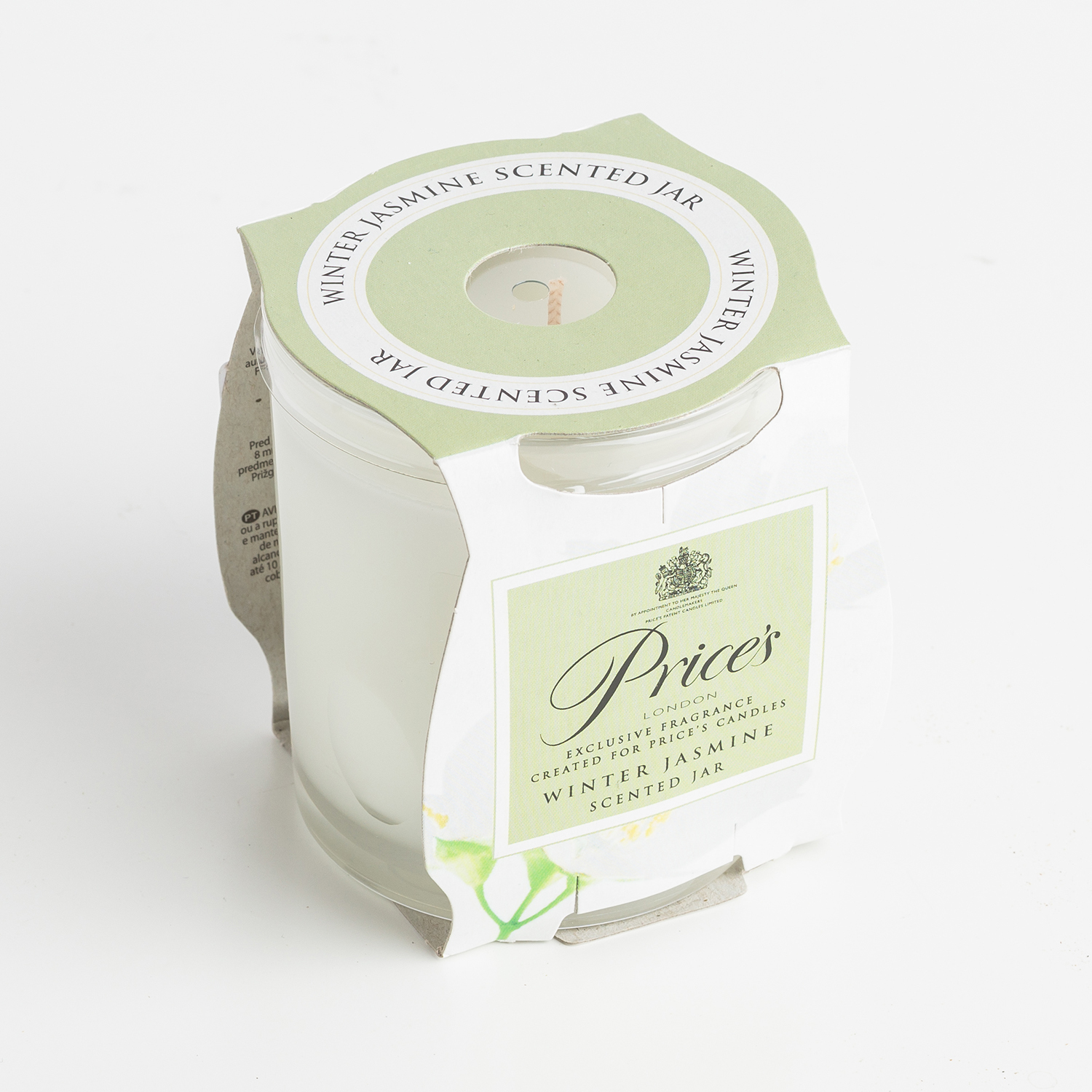 英国进口工艺香薰蜡烛-PRICE'S“冬天茉莉”玻璃香薰蜡烛白色1个装 - 工艺香薰蜡烛
