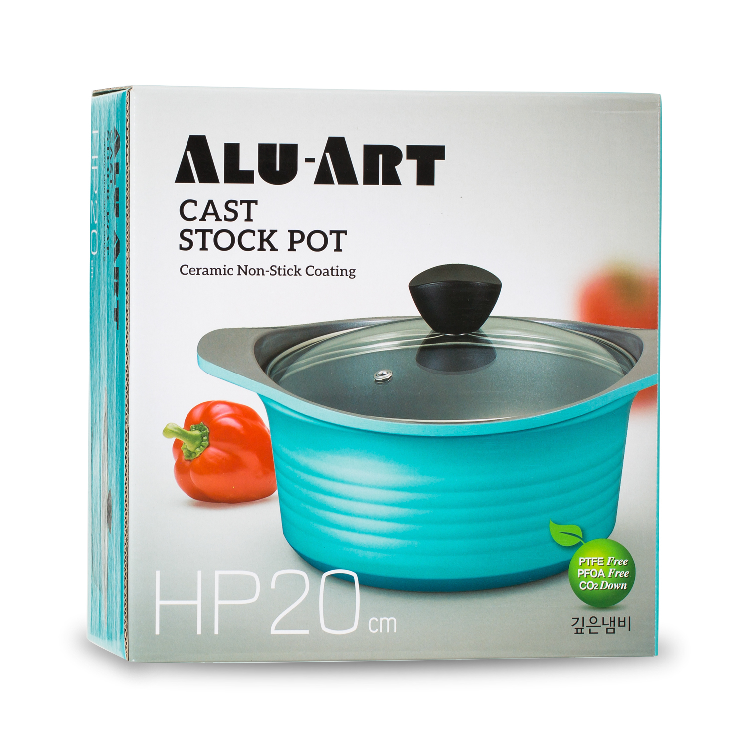 韩国进口铸铁炖锅-Aluart陶瓷涂层蓝色双耳铸造锅