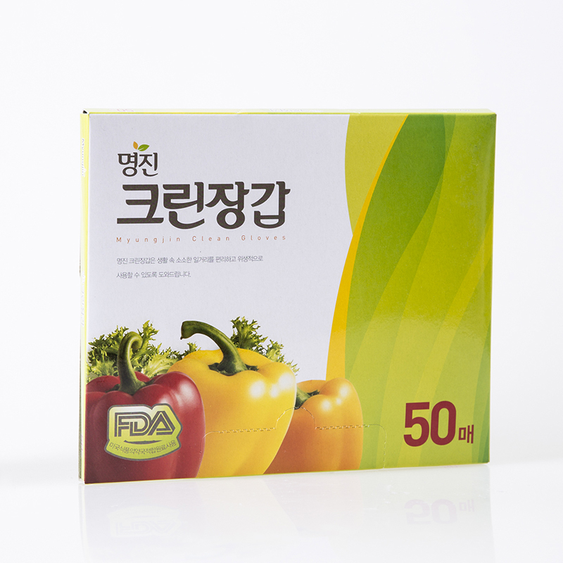 韩国进口一次性乳胶手套-MYUNGJIN耐撕裂抗菌PE厨用一次性手套