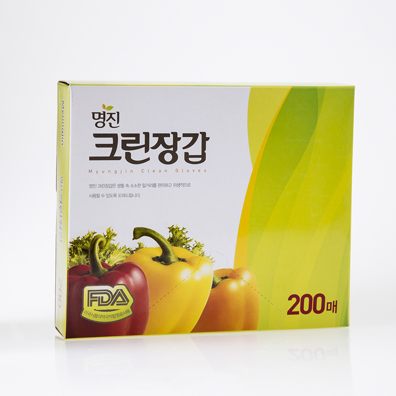 韩国进口一次性手套-MYUNGJIN耐撕裂抗菌PE厨用一次性手套