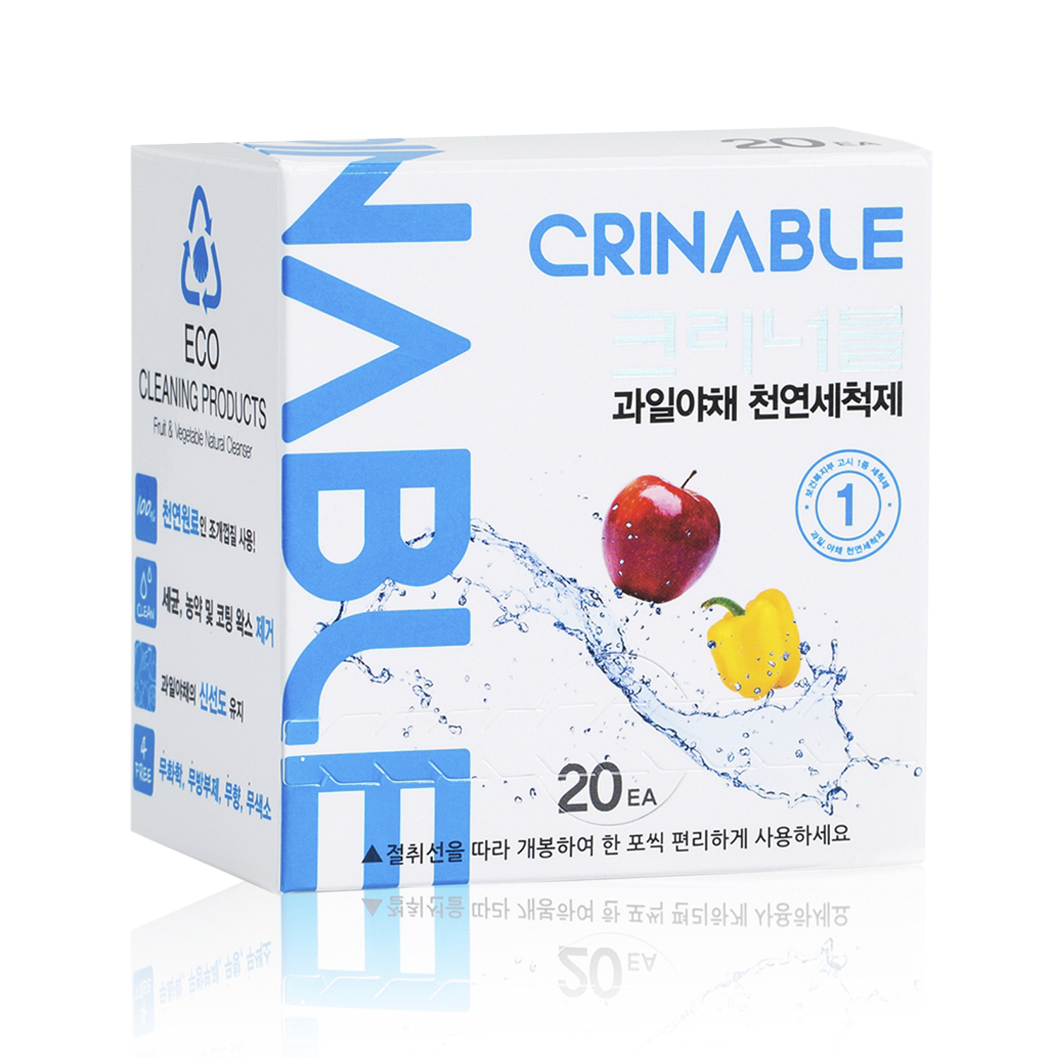 韩国进口果蔬清洁剂-Crinable天然贝壳果蔬洗涤剂20袋/30袋每袋