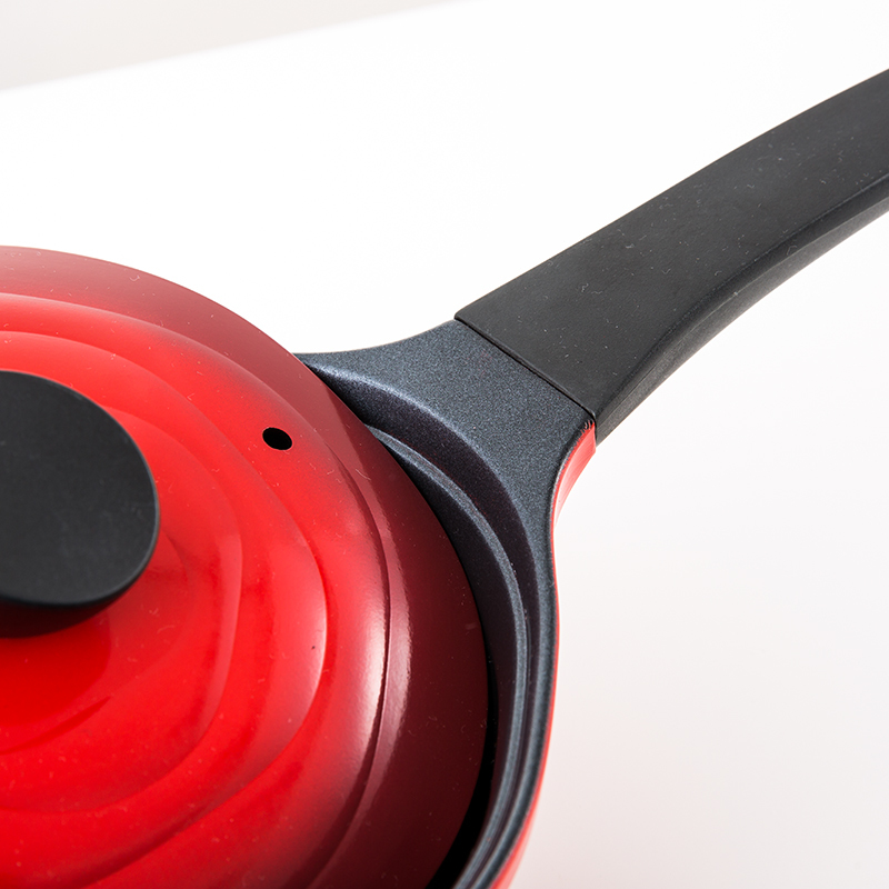 韩国进口陶瓷不粘汤锅-Aluart陶瓷涂层红色不粘汤锅