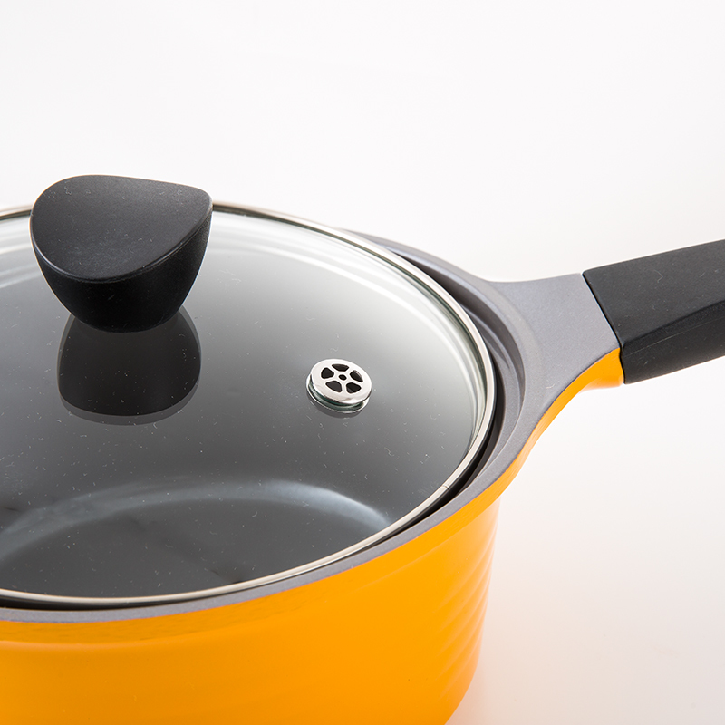 韩国进口铸铁汤锅-Aluart陶瓷涂层橘色不粘汤锅