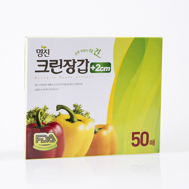 韩国进口一次性橡胶手套-MYUNGJIN耐撕裂抗菌PE厨用一次性手套