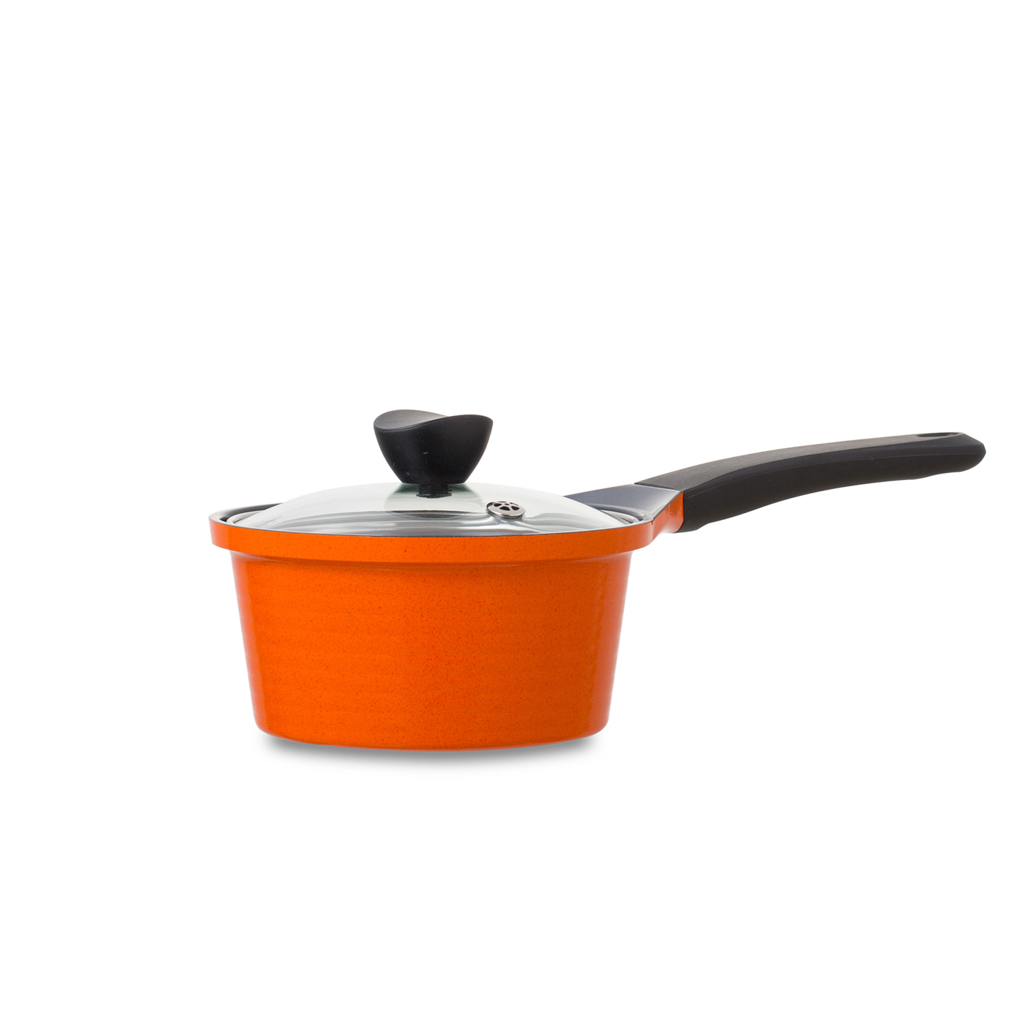 韩国进口陶瓷涂层不粘汤锅-Aluart陶瓷涂层橘色不粘汤锅加长把手柄