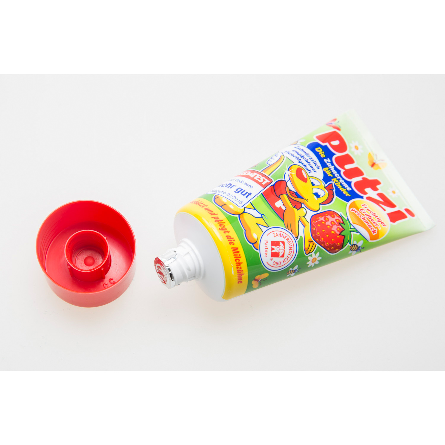 德国进口儿童专用牙膏-Putzi宝儿滋可吞食儿童牙膏(草莓味)