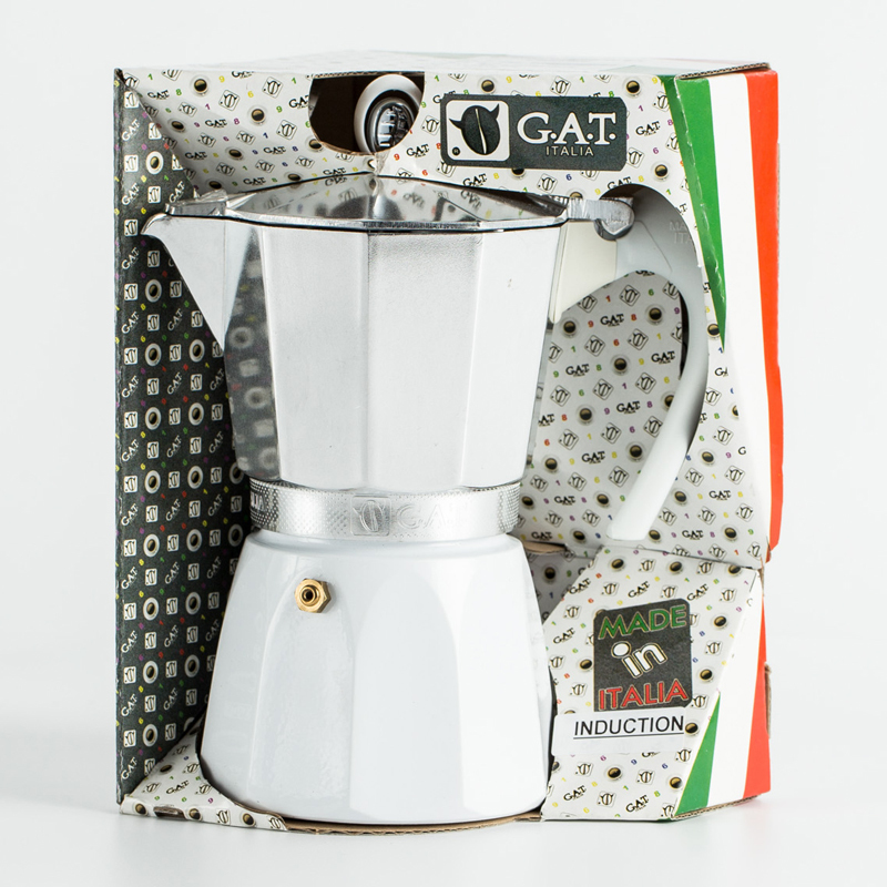 进口意式蒸汽咖啡壶-意大利GAT Diva咖啡壶摩卡壶  燃气灶电磁炉通用