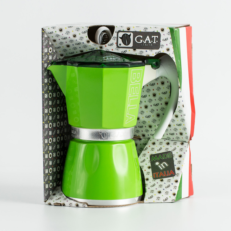 进口意式全自动咖啡壶-意大利GAT Bella咖啡壶摩卡壶 燃气灶适用