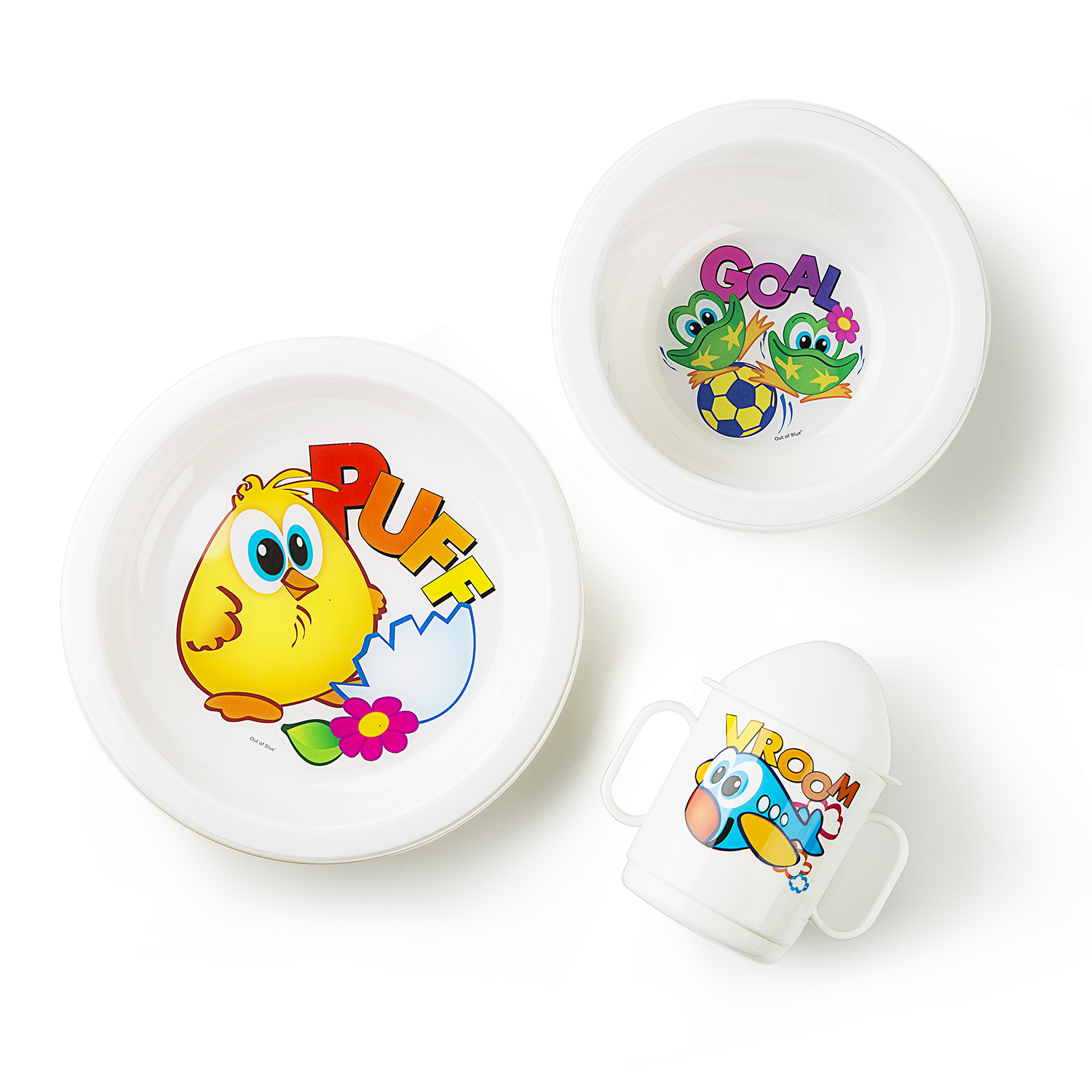 意大利进口儿童餐具3件套-Cosmoplast食品级塑料儿童餐具3件套 礼品盒包装 - 儿童餐具3件套