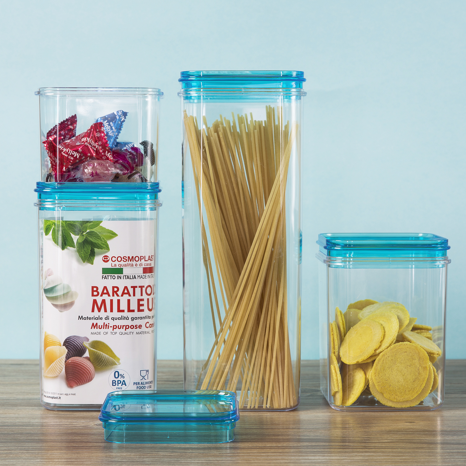 意大利进口收纳罐-Cosmoplast多功能密封储存收纳塑料罐2L