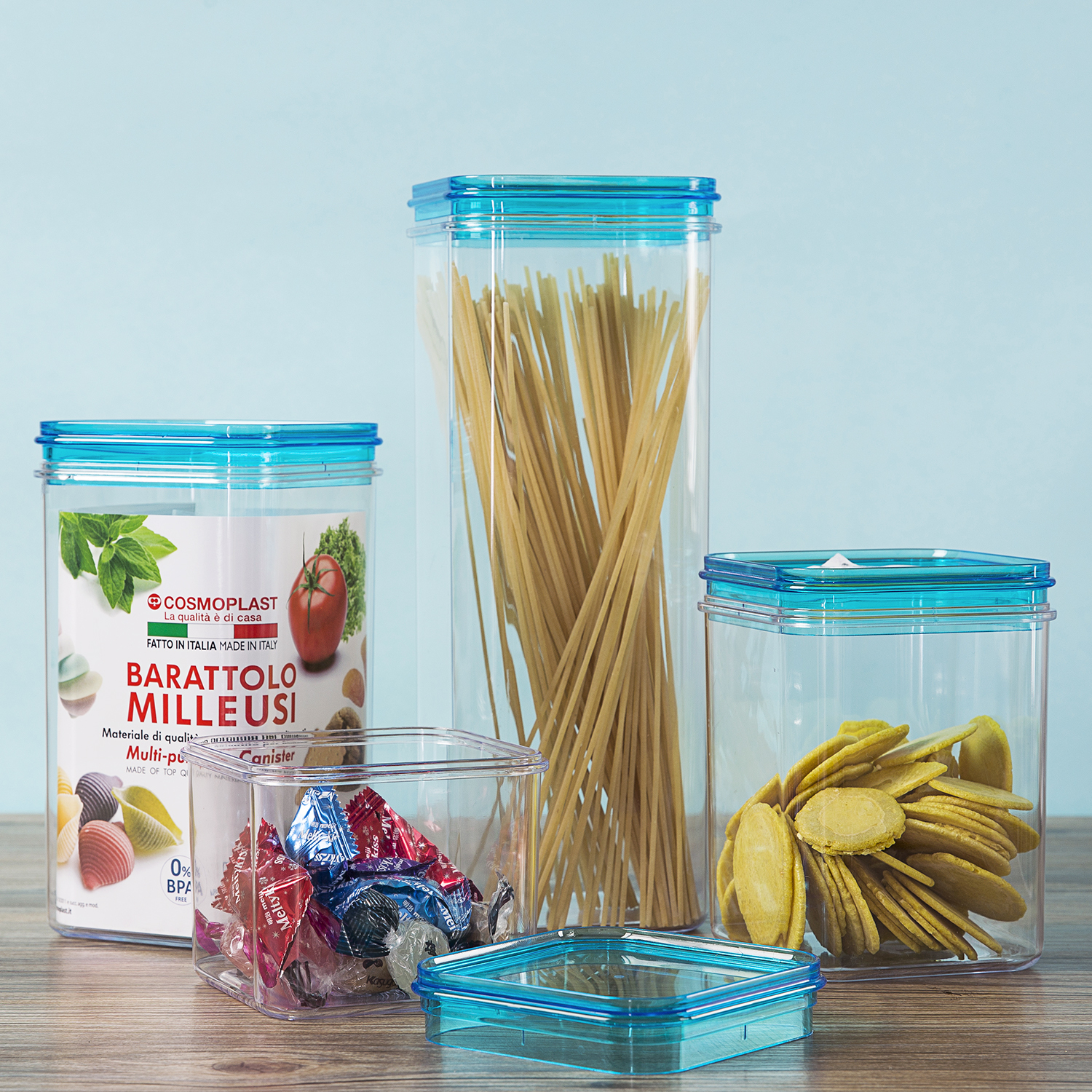 意大利进口收纳罐-Cosmoplast多功能密封储存收纳塑料罐2L