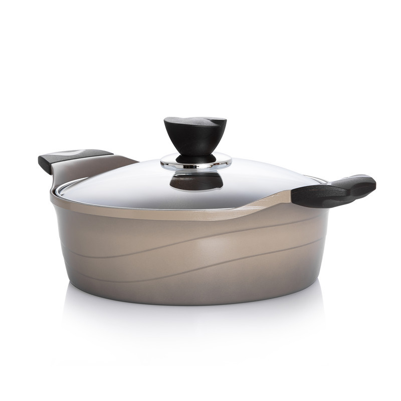 韩国进口瓷汤锅-QUEENSENSE陶瓷涂层底部3D加热汤锅