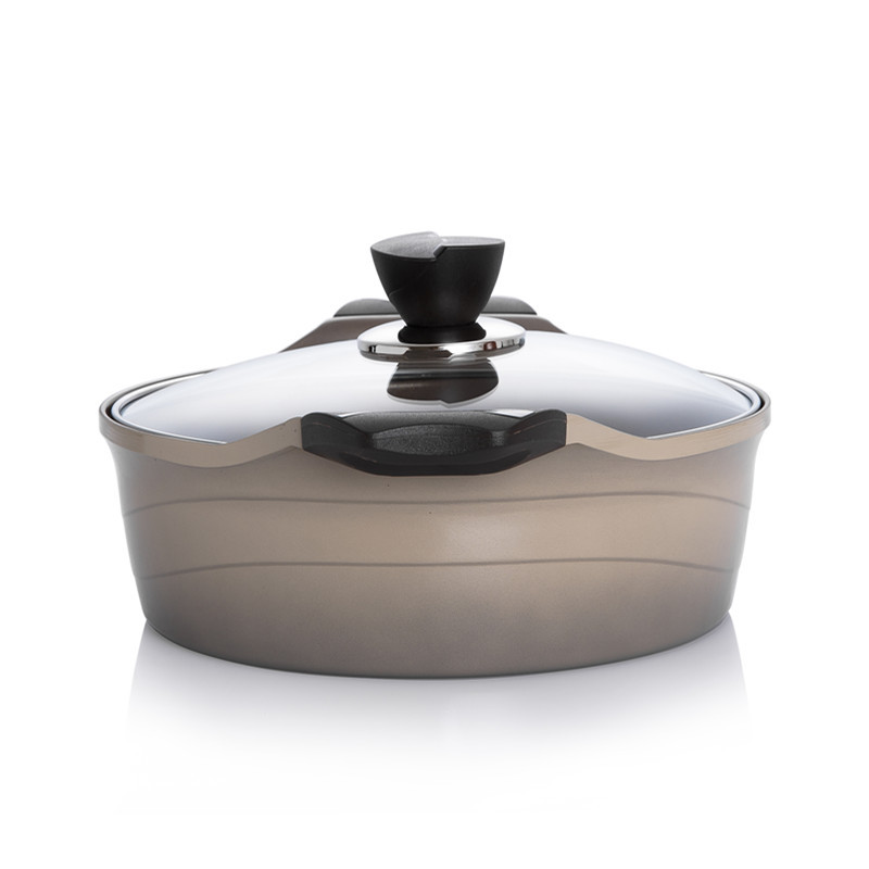 韩国进口瓷汤锅-QUEENSENSE陶瓷涂层底部3D加热汤锅
