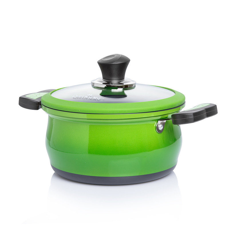 韩国进口陶瓷汤锅-QUEENSENSE陶瓷涂层底部3D加热汤锅