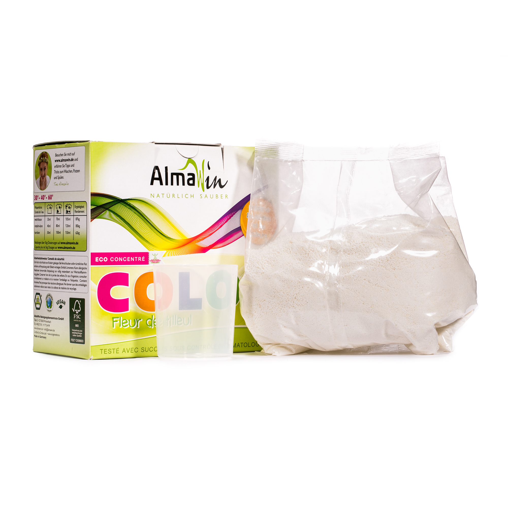 德国进口清洗衣服-Almawin菩提花亮彩浓缩洗衣粉