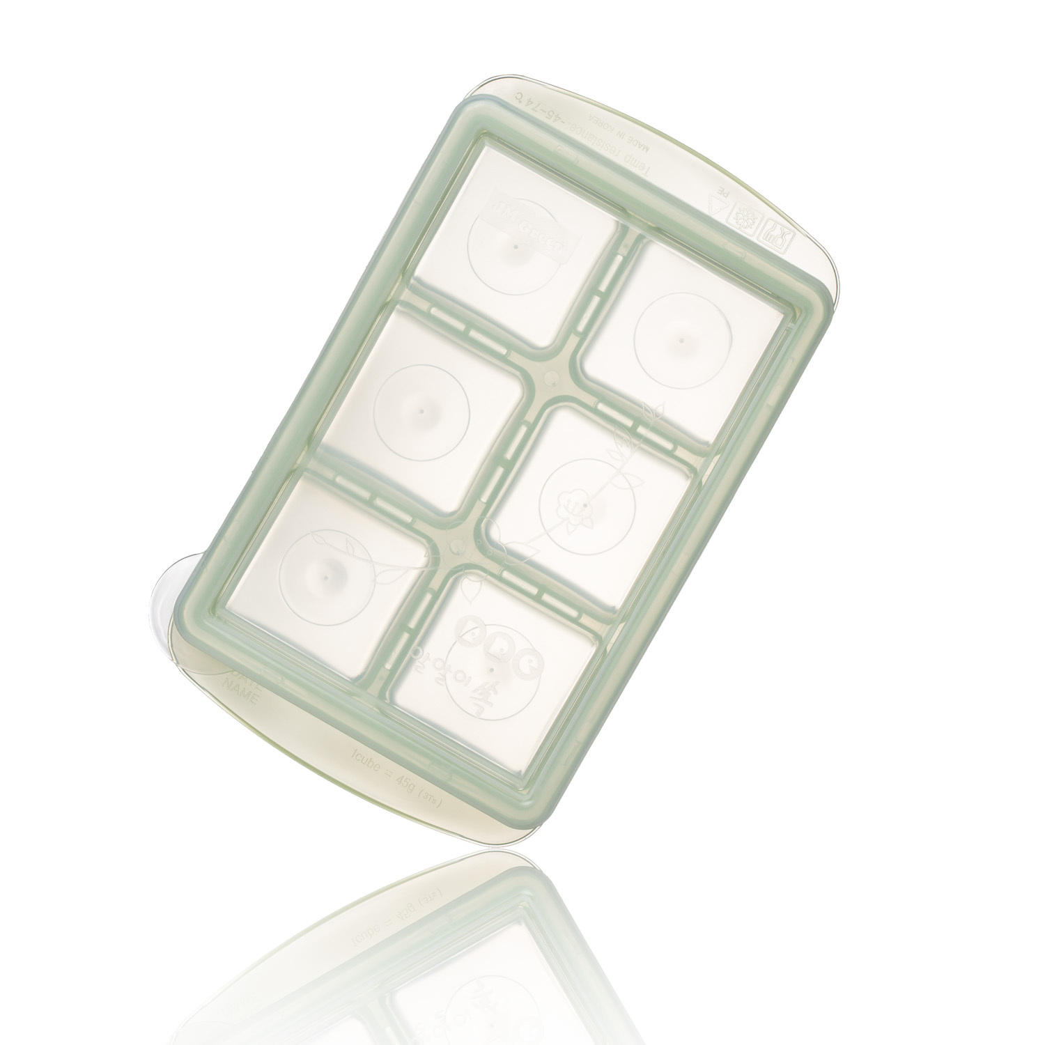 韩国进口食物格-JM Green RRE唰唰食物储存格大款6格绿色