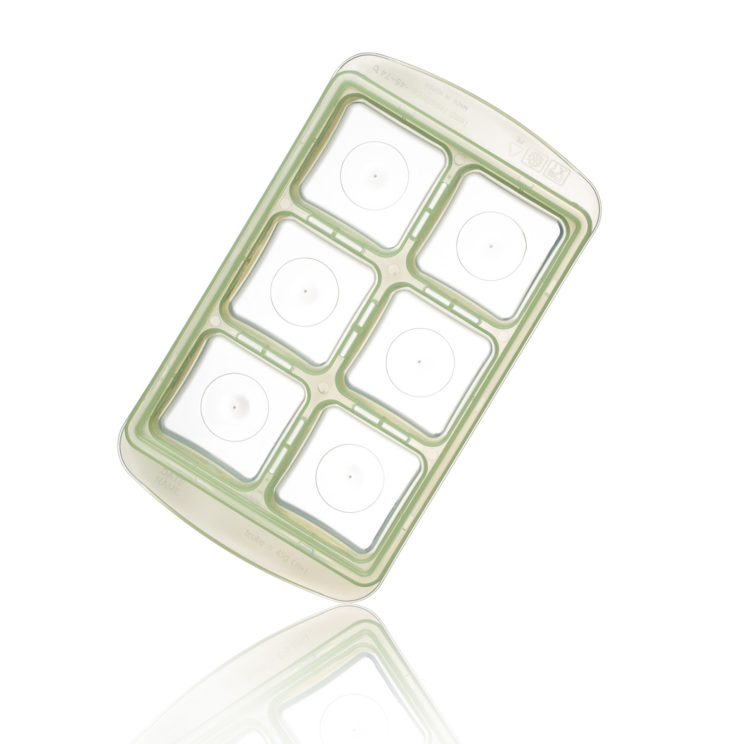 韩国进口食物格-JM Green RRE唰唰食物储存格大款6格绿色 韩国进口食物格-JM Green RRE唰唰食物储存格大款6格绿色