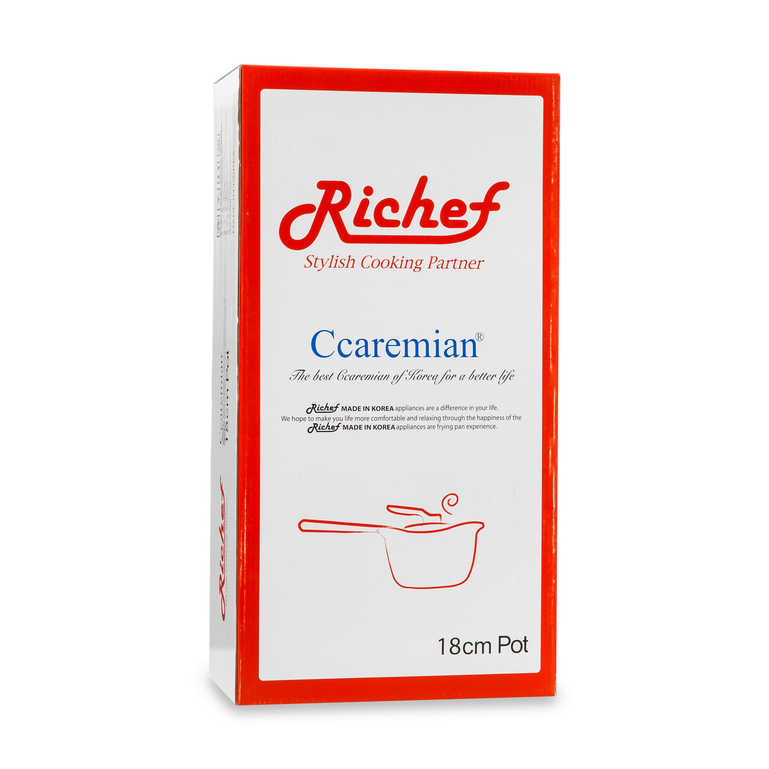 韩国进口奶锅-Richef清新田园风不粘陶瓷汤锅奶锅