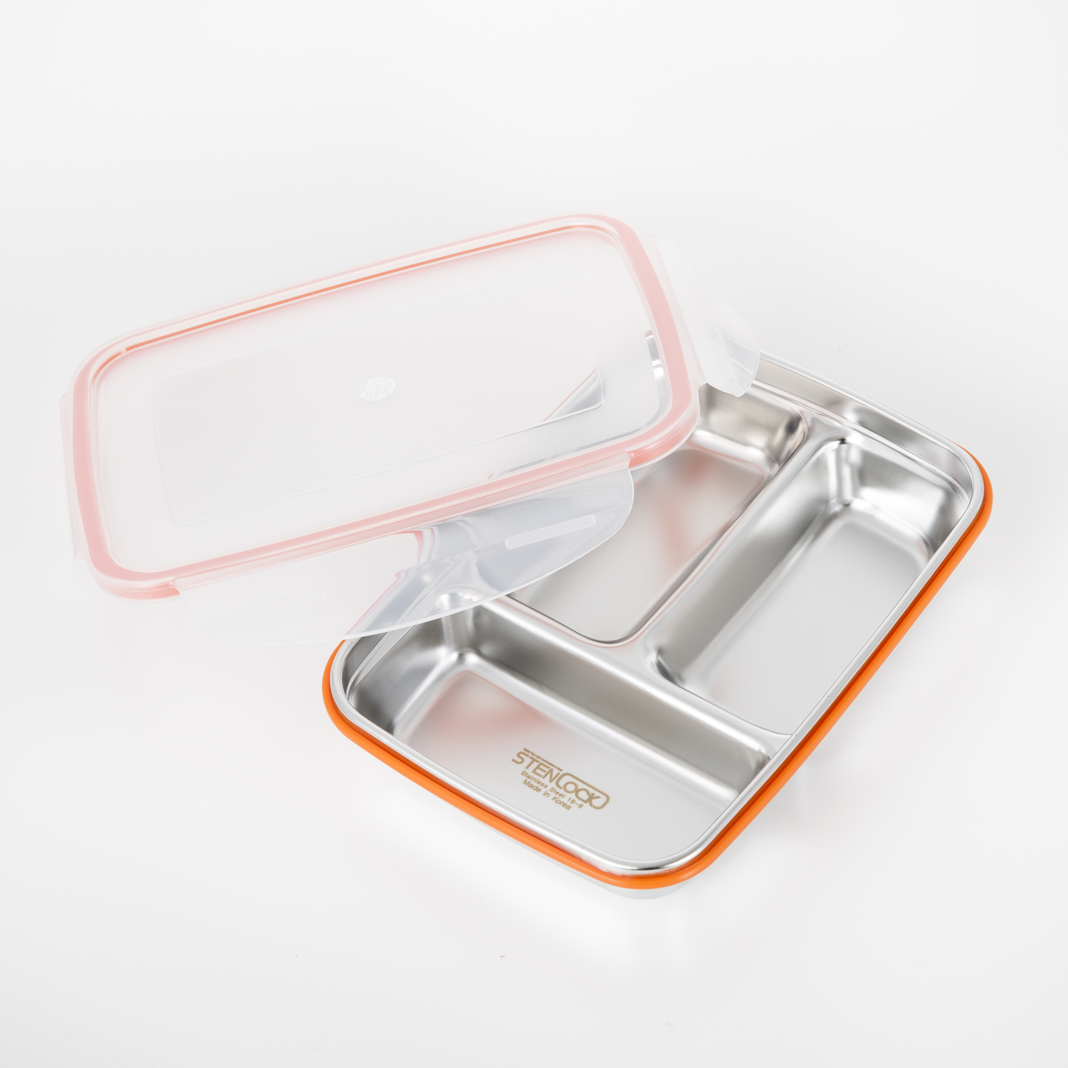 韩国进口不锈钢分区保鲜盒-STENLOCK不锈钢3分区保鲜盒