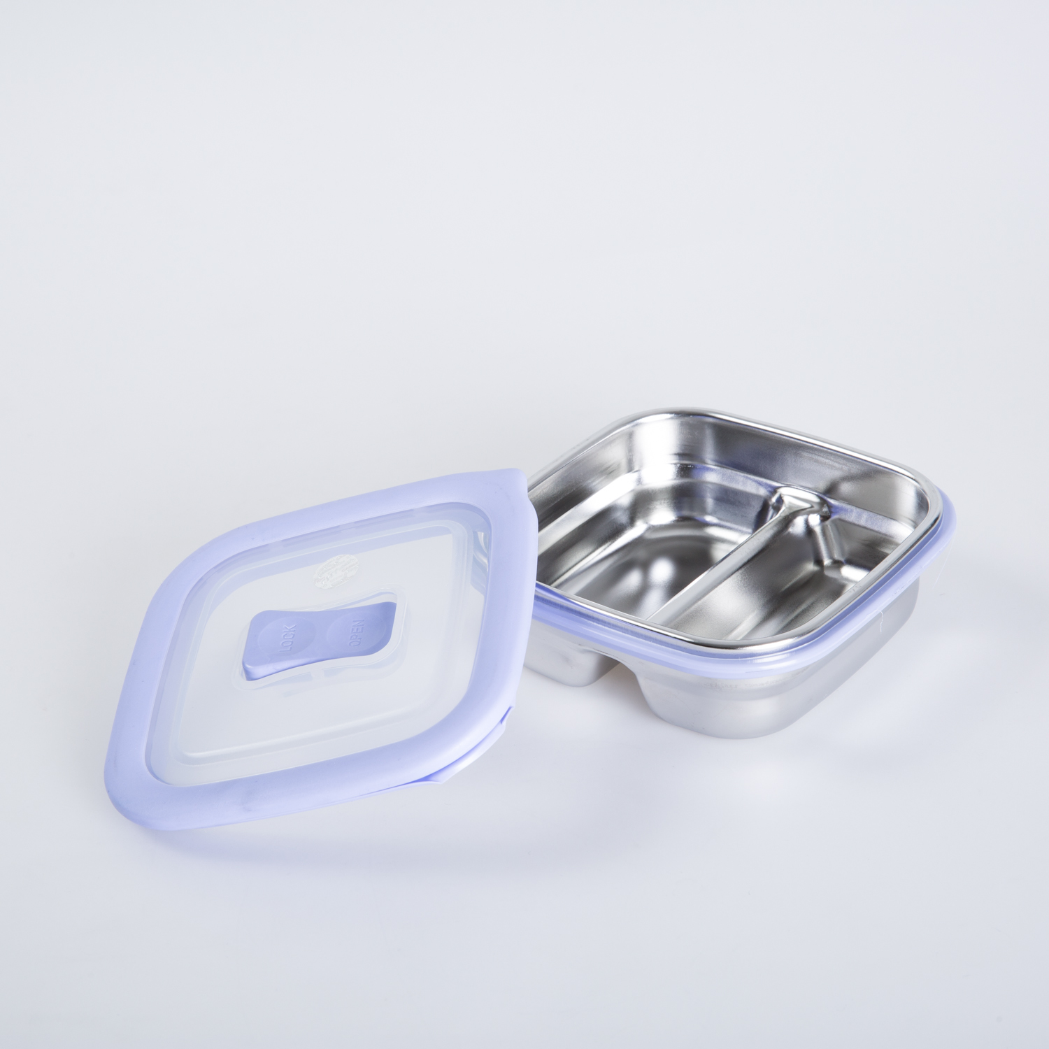 韩国进口保鲜盒-STENLOCK不锈钢防漏2分区保鲜盒