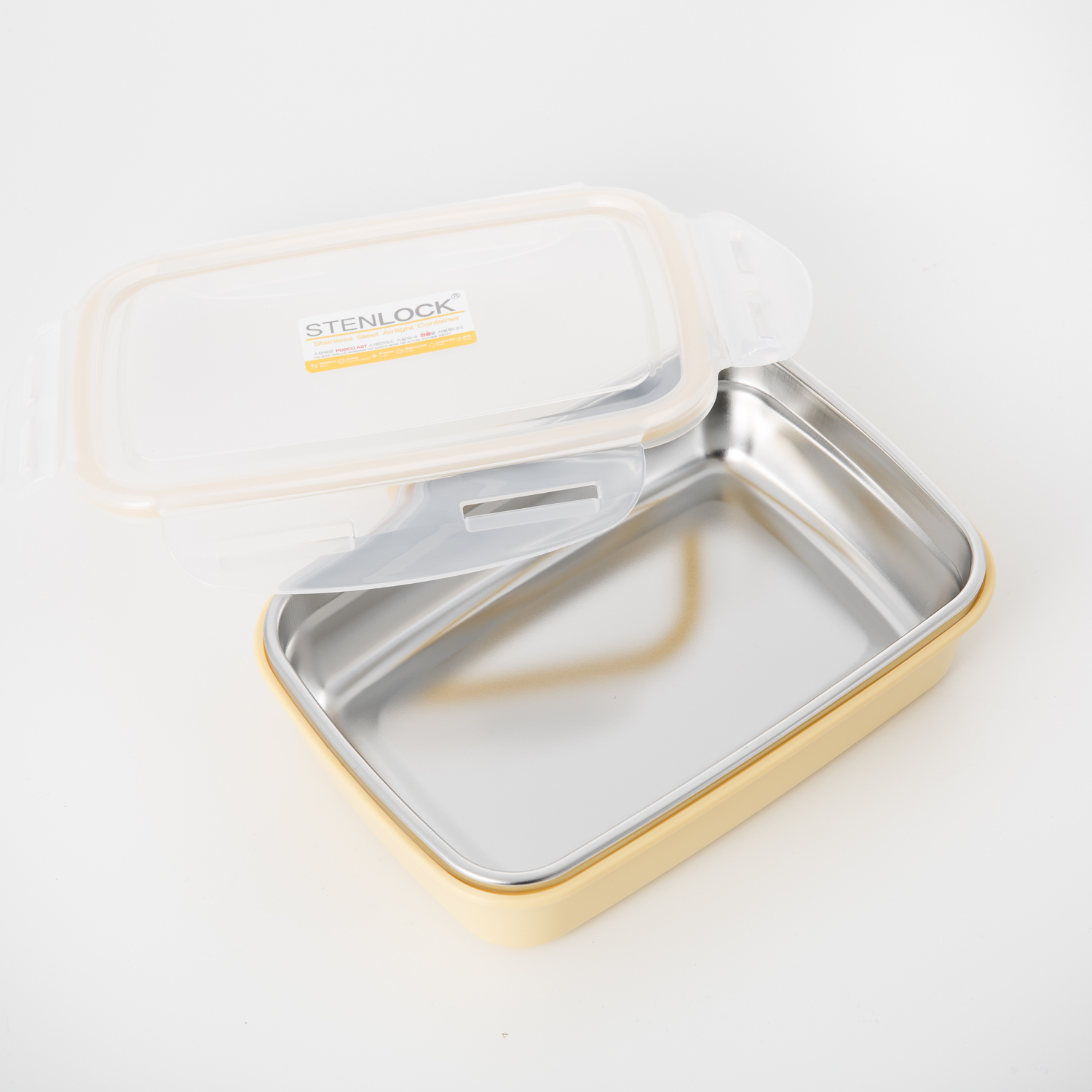韩国进口长方形饭盒-stenlock304不锈钢保温饭盒保鲜盒长方形1格